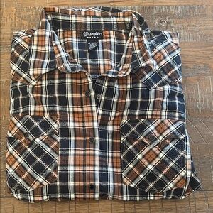 Wrangler Retro 3XL  Black and Orange Plaid Shirt